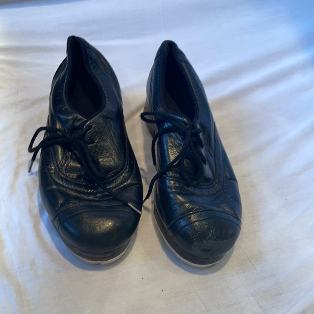 Bloch Black Leather Tap Shoes Size W5.5